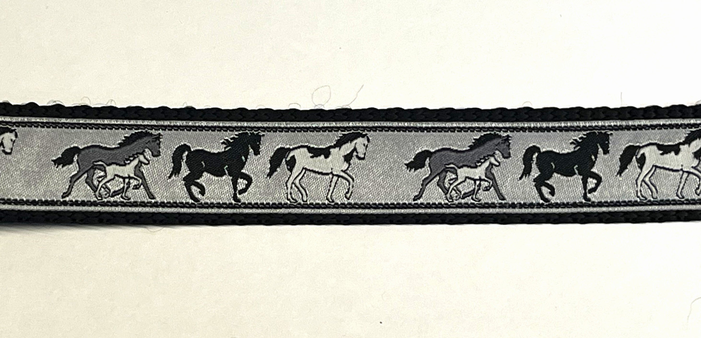 Gray with Horses Dog Leash 1in