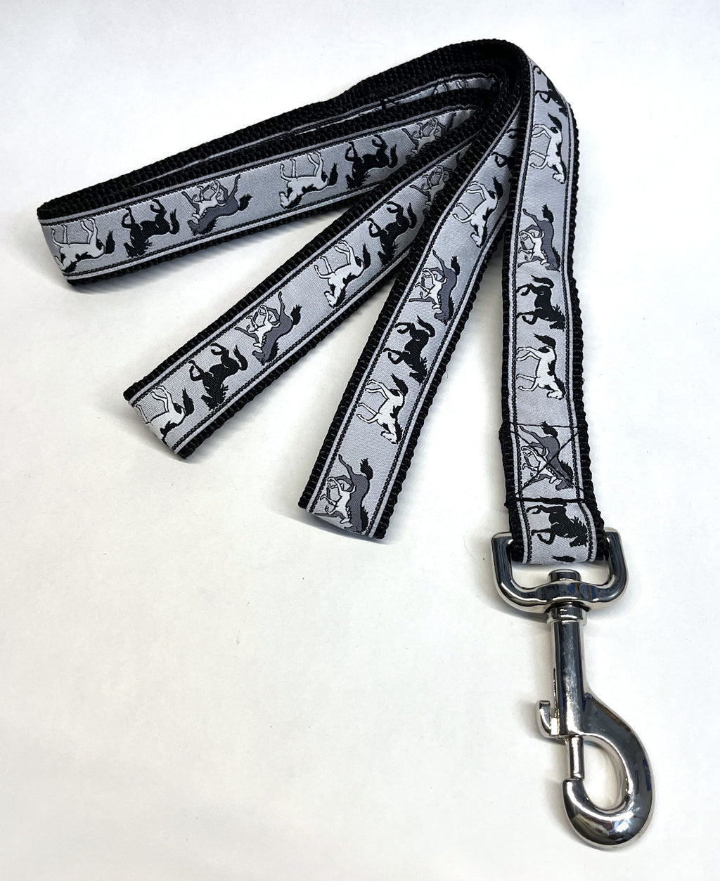 Gray with Horses Dog Leash 1in
