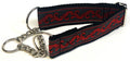 Gray with Red Floral Flourish Chain Martingale Collar 1 1/2 in