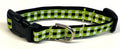 Green, Black & White Plaid Dog Collar 1/2