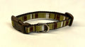 Green Brown White Stripes Dog Collar 1/2