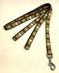 Green, Brown, White Stripes Dog Leash 1/2