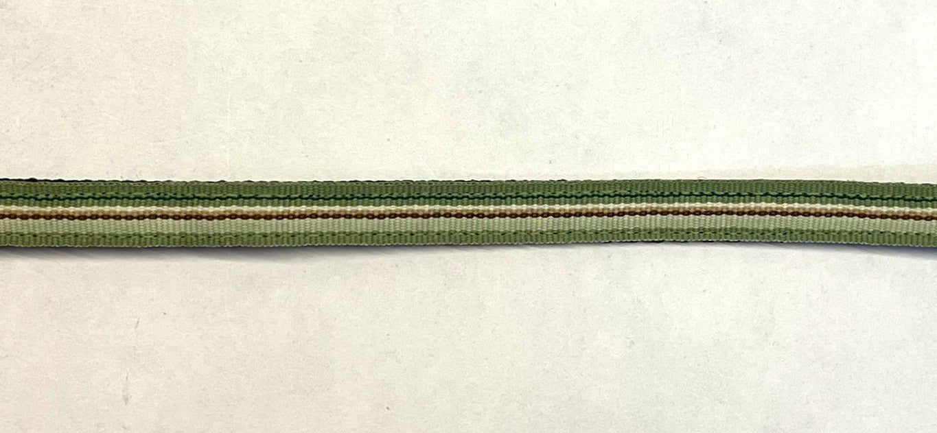 Green, Light Green, Brown & White Stripe Cat Collar
