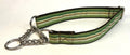 Green, Light Green, Brown, and White Stripes Chain Martingale Collar 1in