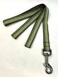 Green, Light Green, Brown, and White Stripes Dog Leash 3/4