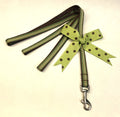 Green, Light Green, Brown, and White Stripes Dog Leash 1/2