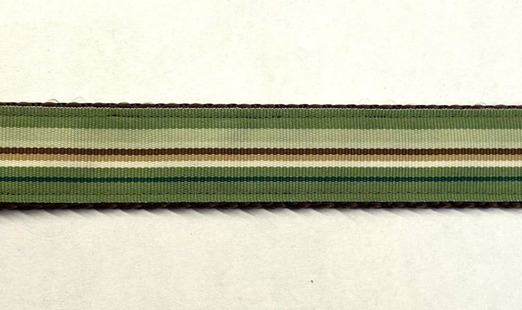 Green, Light Green, Brown, and White Stripes Dog Leash 1in