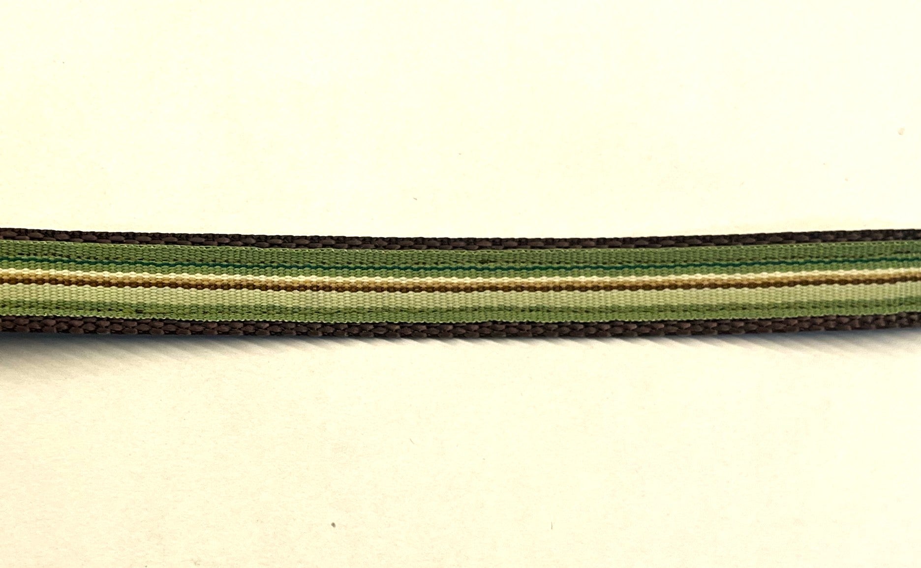 Green, Light Green, Brown, and White Stripes Dog Collar 1/2