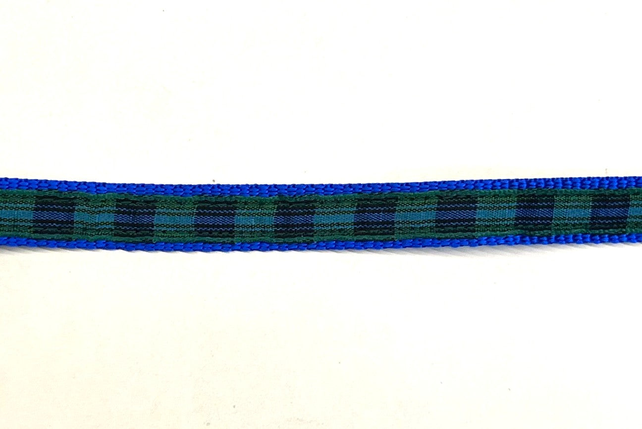 Green, Navy & Black Plaid Dog Collar 1/2