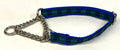 Green, Navy & Black Plaid Chain Martingale Collar 1/2