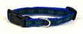 Green, Navy & Black Plaid Dog Collar 1/2