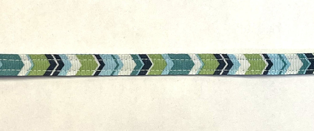 Green, Navy, Blue, Teal & White Chevron Cat Collar