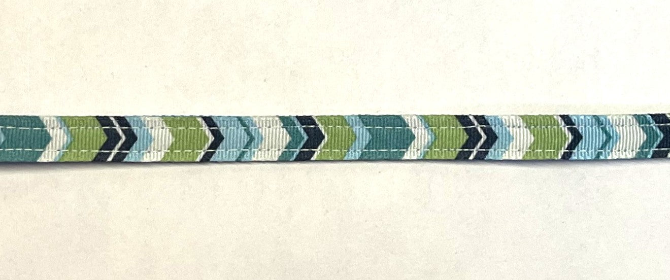 Green, Navy, Blue, Teal & White Chevron Cat Collar