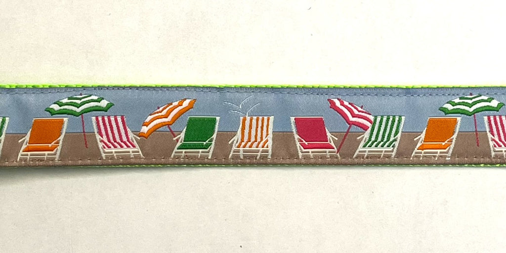 Green, Pink, Orange Beach Chairs Dog Leash 1in