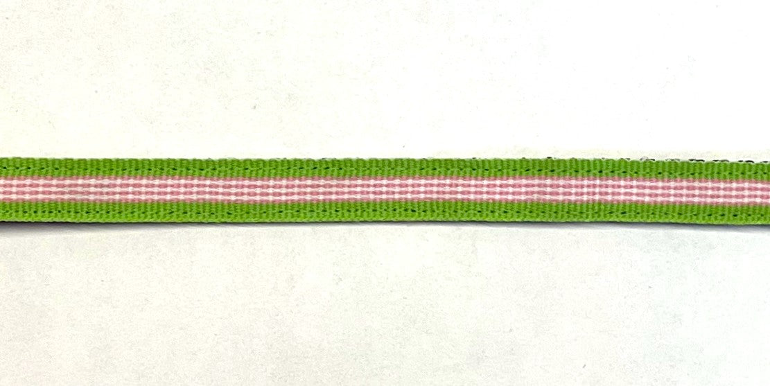 Green, Pink & White Stripe Cat Collar