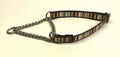 Green, Pink, White, and Brown Stripes Chain Martingale Collar 1/2