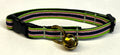 Green, Pink, White & Navy Stripe Cat Collar