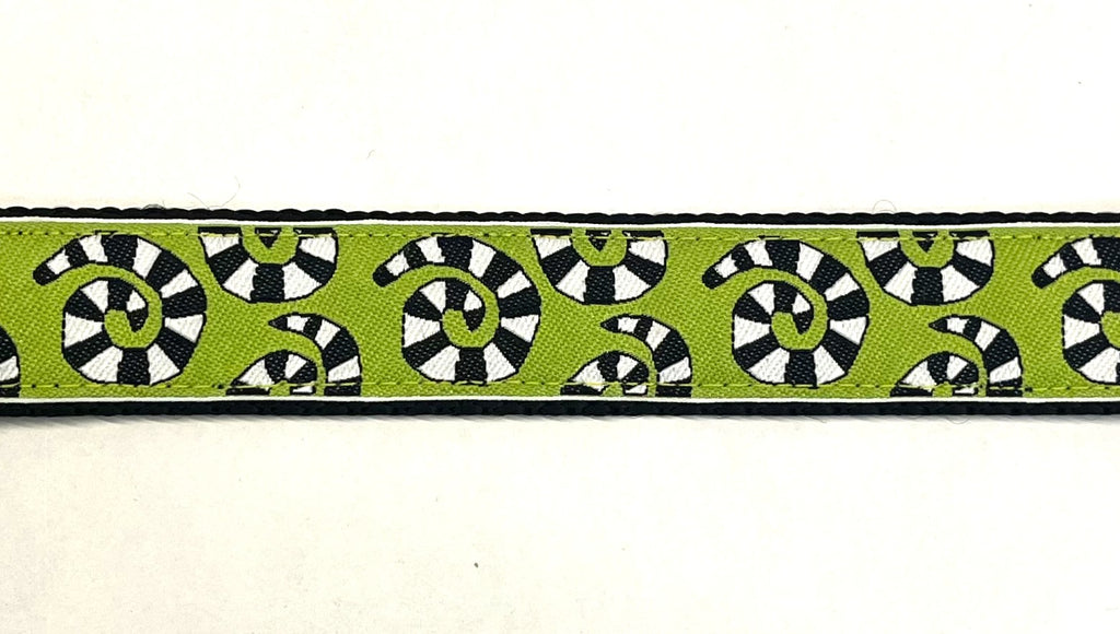 Green with Black and White Swirls Martingale Collar 1in