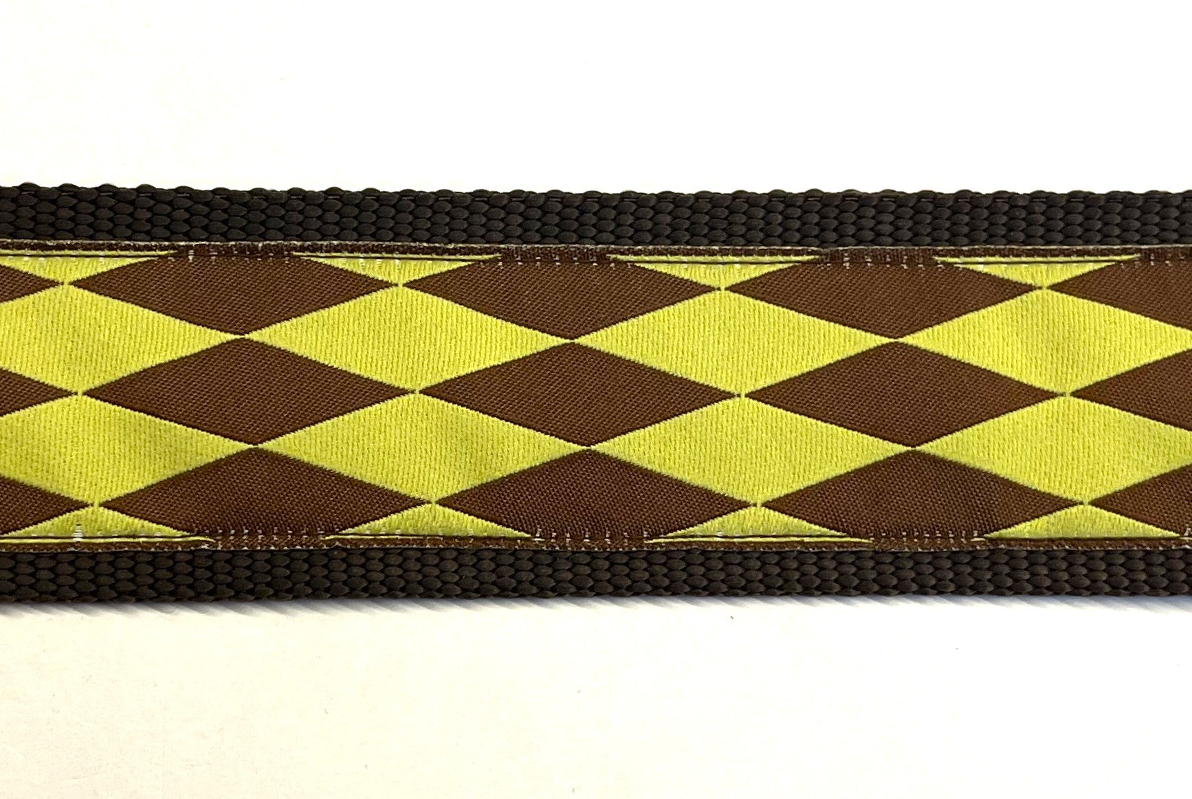 Green with Brown Diamonds Dog Collar 2in