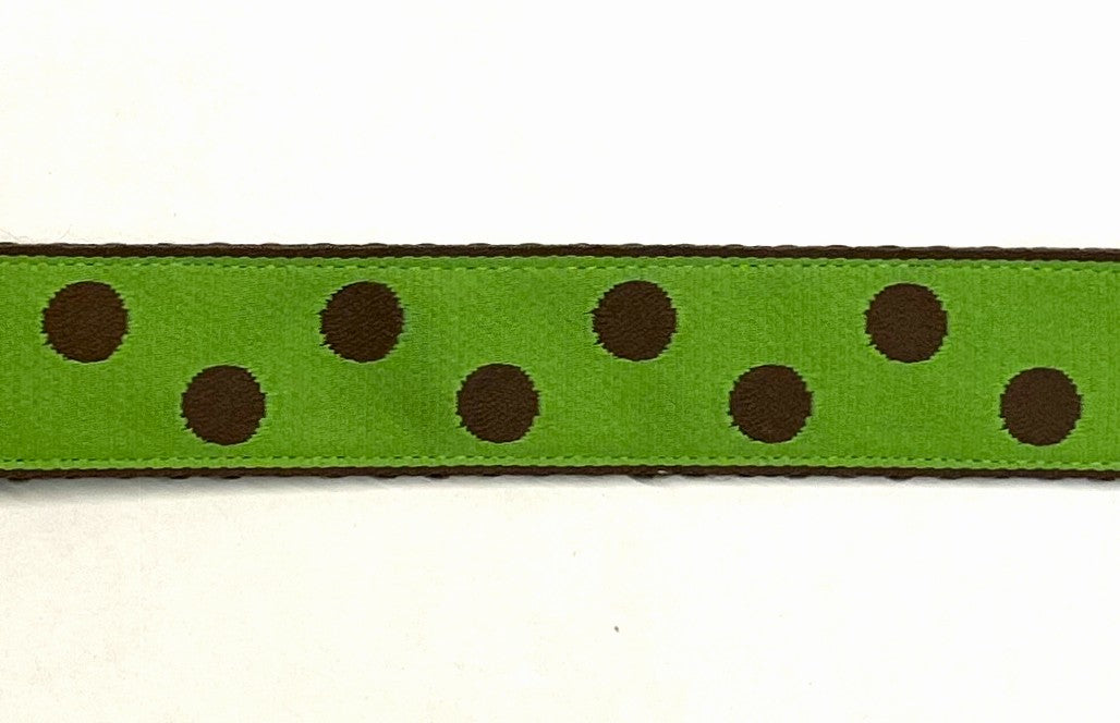 Green with Brown Dots Dog Leash 1in