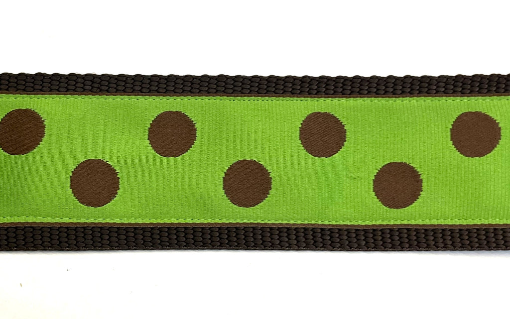 Green with Brown Dots Chain Martingale Collar 2in