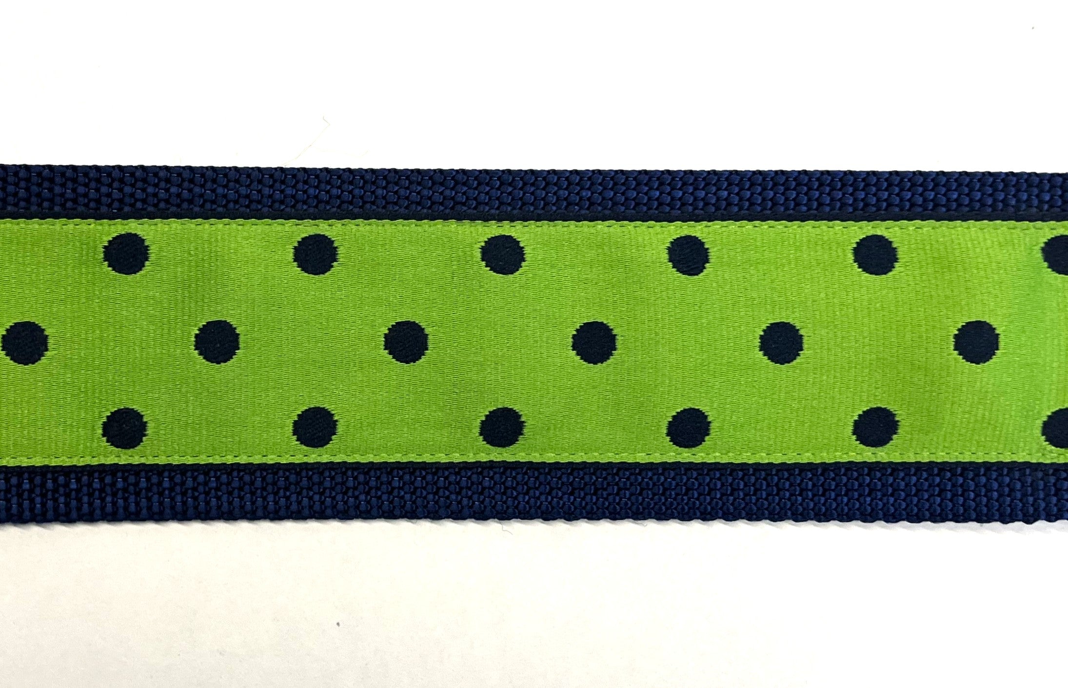 Green with Navy Polka Dots Martingale Collar 2in