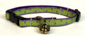 Green with Purple Square Dots Cat Collar