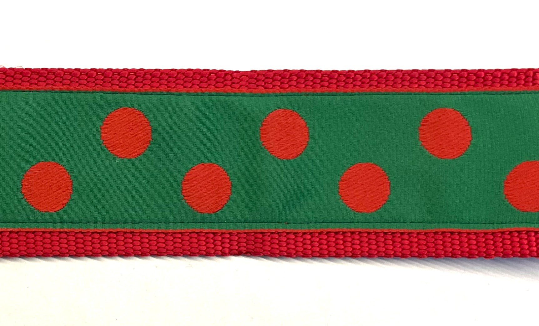 Green with Red Dots Chain Martingale Collar 2in
