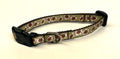 Green with White and Brown Flowers Dog Collar 1/2
