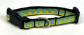 Green and Yellow with Blue Dots Dog Collar 1/2