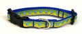 Green and Yellow with Blue Dots Dog Collar 1/2