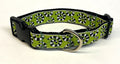 Green with Black and White Swirls Dog Collar 1in