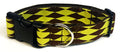 Lime Green with Brown Diamonds Dog Collar 1 1/2 in