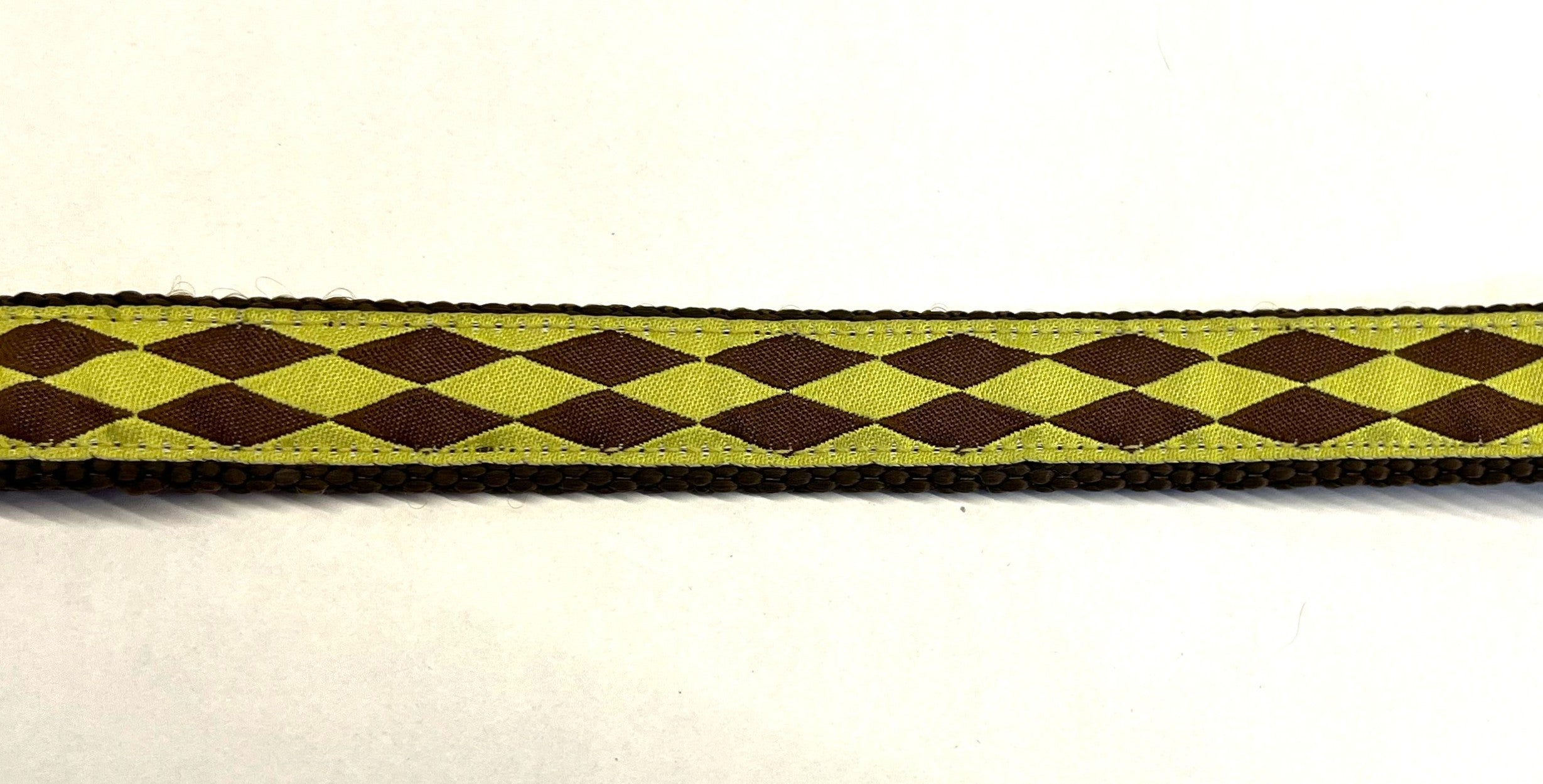 Green with Brown Diamonds Dog Leash 3/4