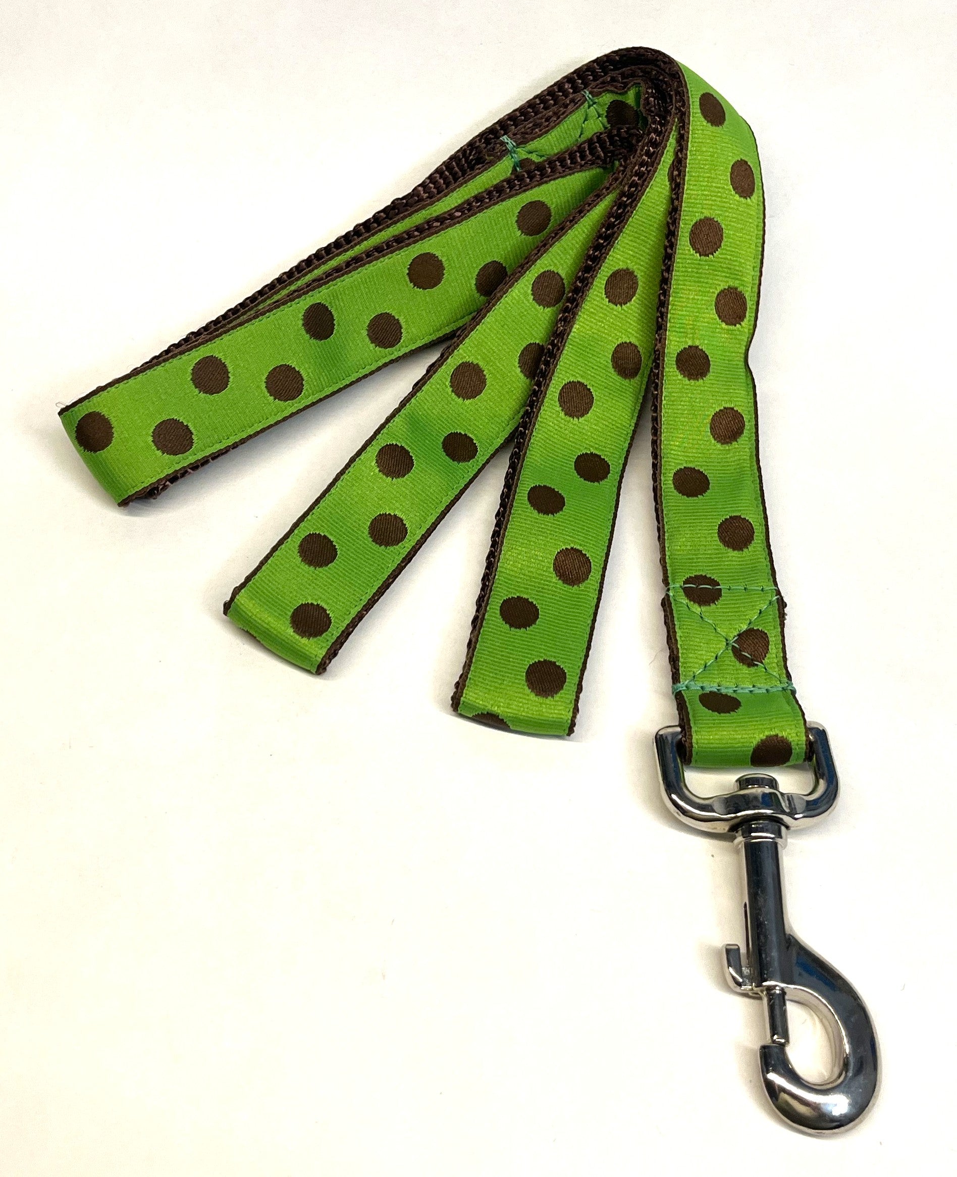 Green with Brown Dots Dog Leash 1in