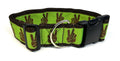 Green with Brown Peace Hands Dog Collar 2in