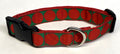 Green with Large Red Dot Dog Collar 1in