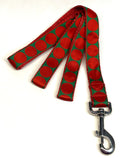 Green with Large Red Dot Dog Leash 1in