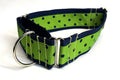 Green with Navy Polka Dots Martingale Collar 2in
