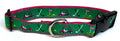Green with Pink Golf Carts Dog Collar 1in