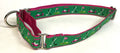 Green with Pink Golf Carts Martingale Collar 1in