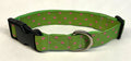 Green with Pink Polka Dots Dog Collar 1in