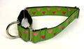 Green with Pink and Light Pink Hearts Martingale Collar 1in