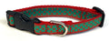 Green with Red Polka Dots Dog Collar 3/4