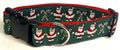Green with Santa and Candy Canes Dog Collar 1 1/2 in
