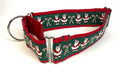 Green with Santa and Candy Canes Martingale Collar 2in