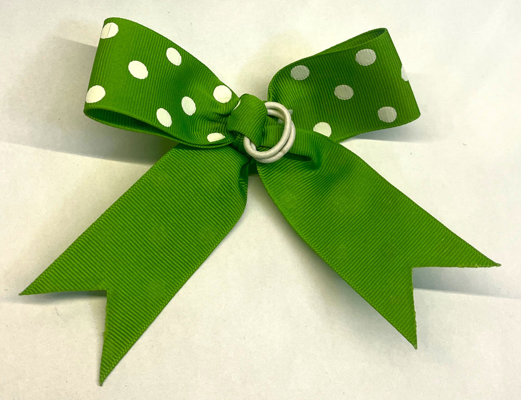 Green with White Dots Bow