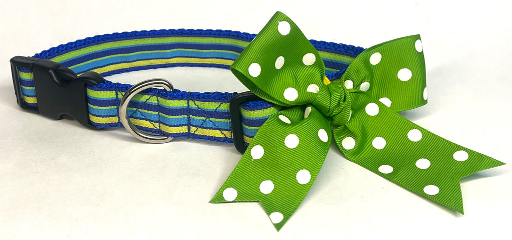 Green with White Dots Bow