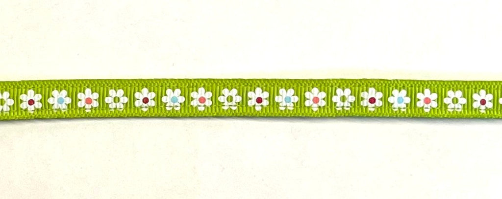Green with White Daisy Flowers Cat Collar