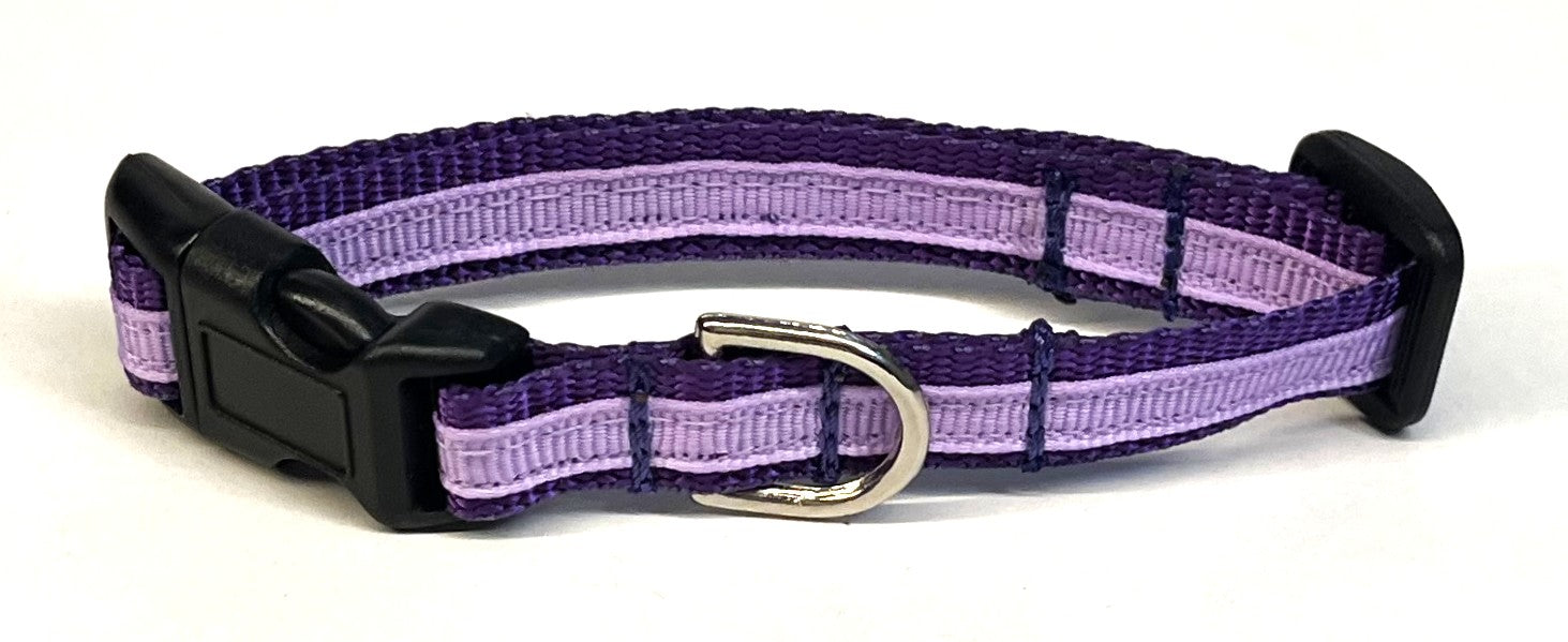 Lavender Stripe Dog Collar 1/2